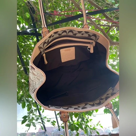 Coach, Y2K 2003 Hampton Leather, Suede, Canvas Satchel Bag, Red - Picture 7 of 17